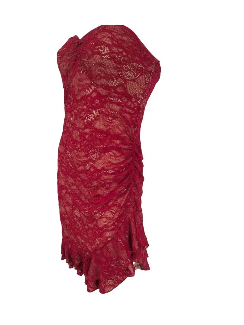 Princess Polly‎ Floral Lace Strapless Mini Dress Coquette Milkmaid Party Size 10